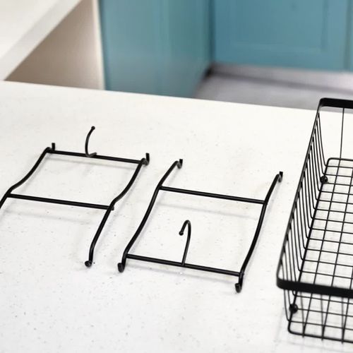 Kitchen Fruit and Vegetable Storage Rack2-Tier Metal Storage Basket with Hooks Fruit Basket for Kitchen Counter, Multifunctional Household Organiser Interior Storage Organizer Storage Rack for Kitchen and Bathroom GLOBAL PICKS