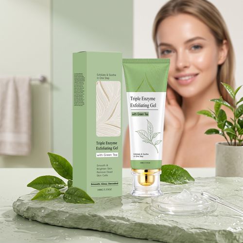Green Tea Exfoliating Gel – Gentle Face & Body Scrub, Dead Skin Remover, Pore Purifying, Blackhead Control, Brightening & Hydrating, All-Skin-Type Daily Cleanser 100ml