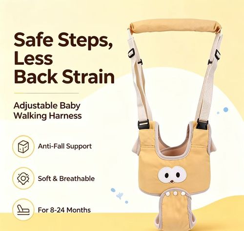 Baby Walking Harness, Toddler Anti‑Fall Learn‑to‑Walk Belt, Adjustable Soft Safety Harness for Baby Learning Walking, Relieve Parents Back Pain