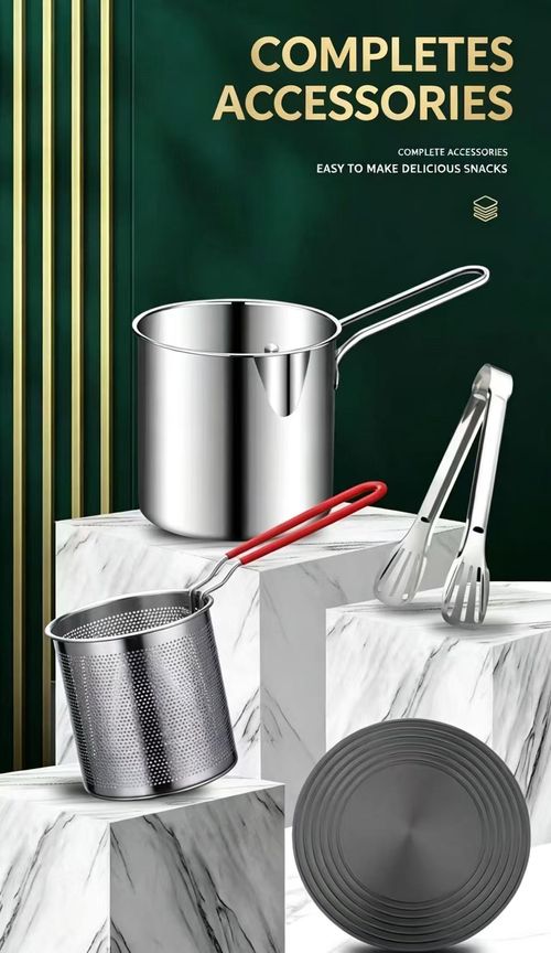 Mini Deep Fryer Pot, 304 Stainless Steel Oil Saving Frying Pot with Foldable Strainer Basket, Multi-purpose Small Cooking Pot for Home Kitchen