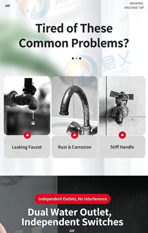 Orange Model B Dual‑Outlet Water Faucet, Wall Mount One In Two Out Tap with Ceramic Valve for Washing Machine Mop Pool Household