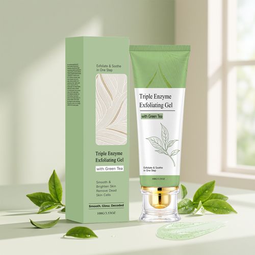 Green Tea Exfoliating Gel – Gentle Face & Body Scrub, Dead Skin Remover, Pore Purifying, Blackhead Control, Brightening & Hydrating, All-Skin-Type Daily Cleanser 100ml