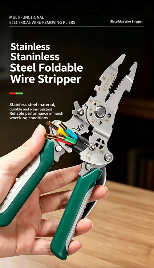 Multifunctional Foldable Wire Stripper Pliers, Stainless Steel Electrician Cable Cutter Crimper Tool