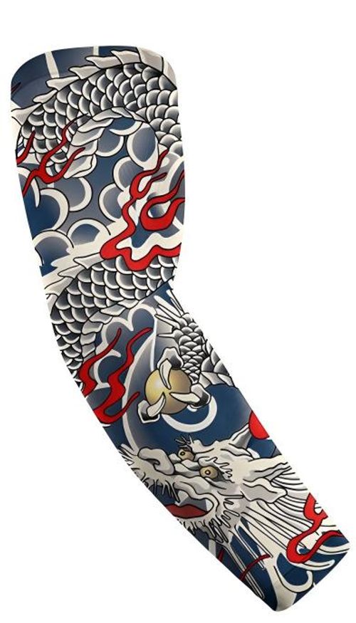 10-piece men's and women's tattoo arm sleeves with cooling function and UV protection, elastic sun-protective sleeves, suitable for daily life, outdoor sports, cycling, fishing, running and fitness etc.