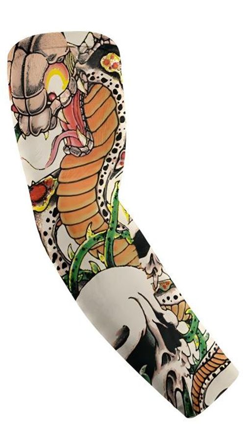 10-piece men's and women's tattoo arm sleeves with cooling function and UV protection, elastic sun-protective sleeves, suitable for daily life, outdoor sports, cycling, fishing, running and fitness etc.