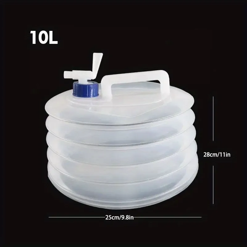 Food Grade Portable Collapsible Bucket with Adjustable Function10or15L Emergency Water Storage Tank for Camping, Hiking, Backpacking, Fishing