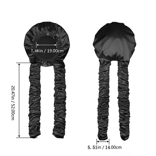 Satin Sleep Bonnet for Braids Long Hair, Soft Silky Night Hair Cap with Adjustable Button, Hair Protection Bonnet for Women Sleeping