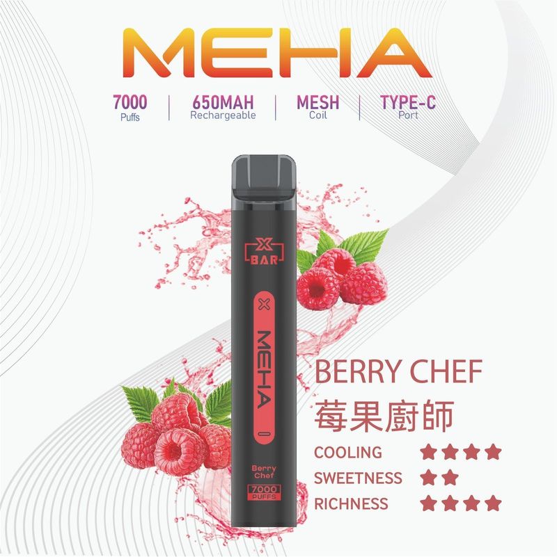 MEHA XBAR 小黑條一次性電子煙7000 口量｜拋棄式小煙大容量多味選擇｜台灣正版