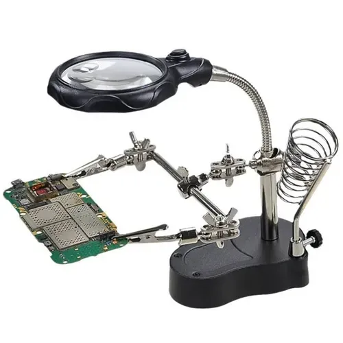 🔥Hot Sale🔍 Adjustable LED Magnifying Glass Soldering Station