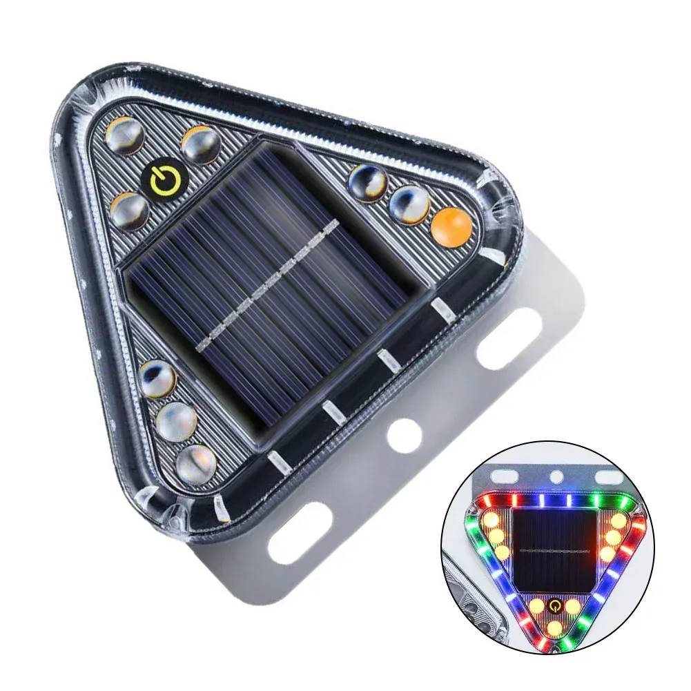 Solar flashing warning lamp