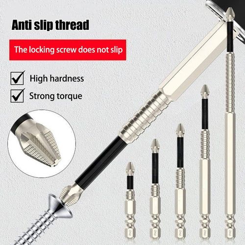 🔨NEW Non-slip High Hardness Bit Set PH2 Strong Magnetic Non-slip Cross Head Electric Drill Electric Screwdriver Bit Kit   (6-pcs )