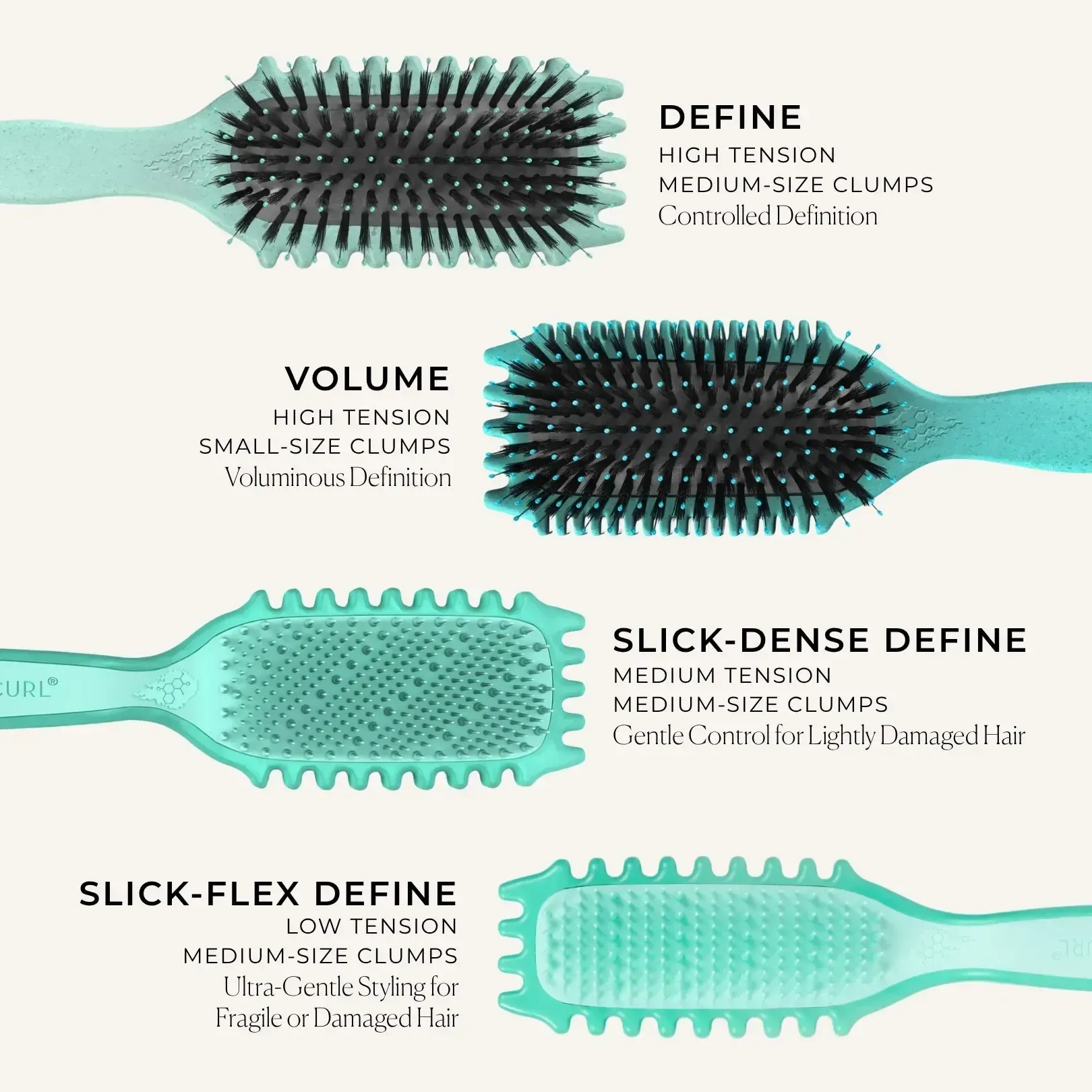 Define EdgeLift Curl Brush by Bounce Curl For Definition, Defined Curls, Frizz Reduction, Smooth Hair Style
