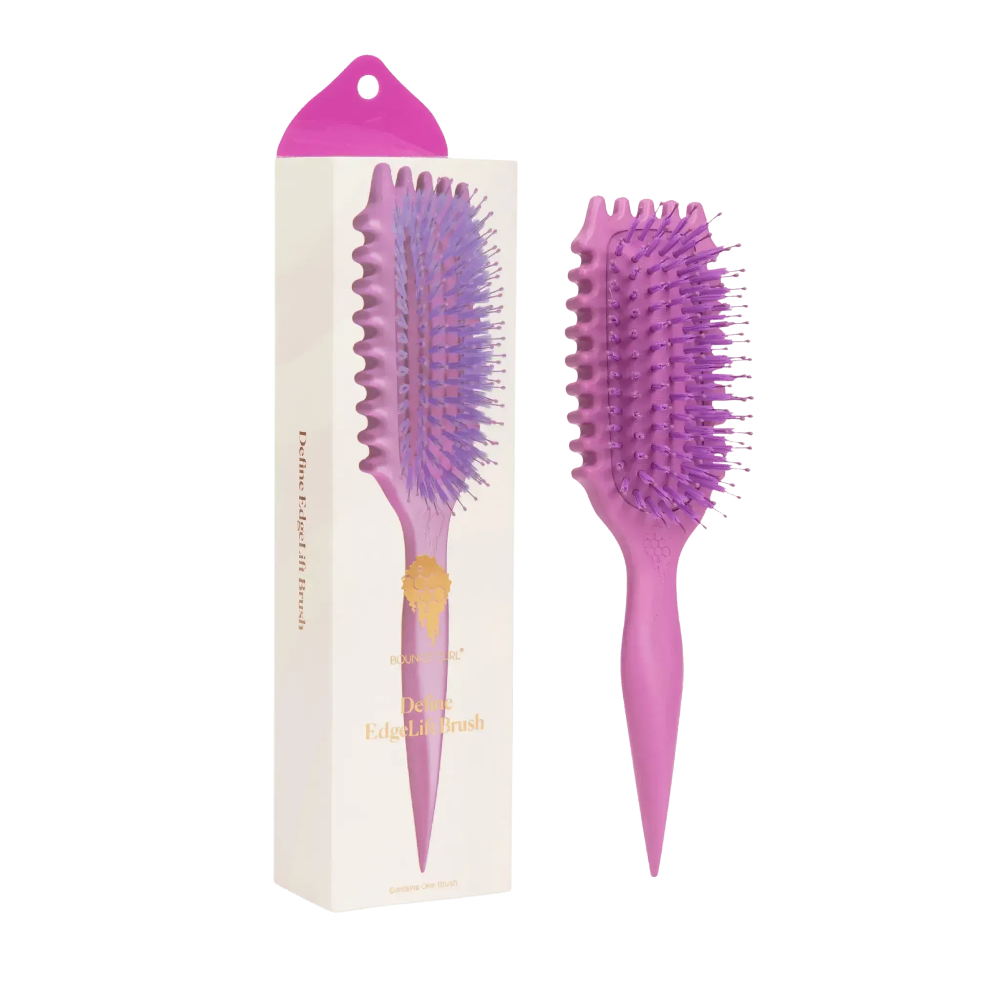 Define EdgeLift Curl Brush by Bounce Curl For Definition, Defined Curls, Frizz Reduction, Smooth Hair Style