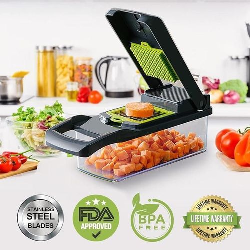 14 in 1 Multifunctional Vegetable Chopper, Durable Vegetable Slicer, Garlic Chopper, Onion Potato Grater, Vegetable Cutting Machine, Kitchen Accessories, Kitchen Gadget
