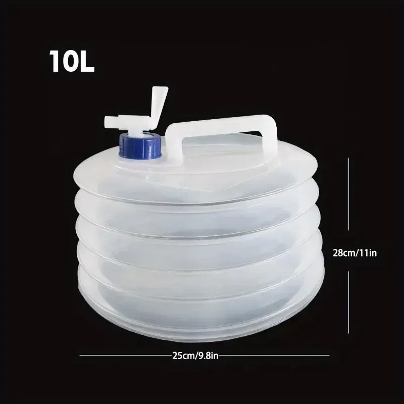 Food Grade Portable Collapsible Bucket with Adjustable Function10or15L Emergency Water Storage Tank for Camping, Hiking, Backpacking, Fishing