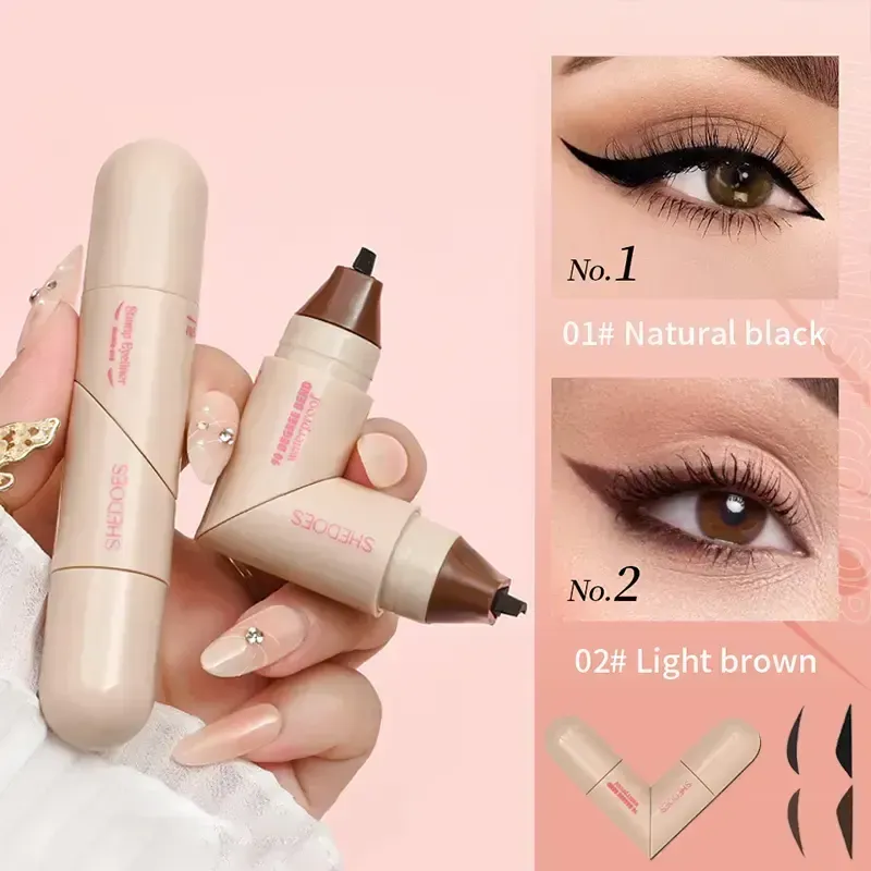 2Pack Rotating Winged Eyeliner Transfer Tool Dual-Head Design for Precise Cat Eye & Winged Liner, Waterproof Smudge-Proof Formula
