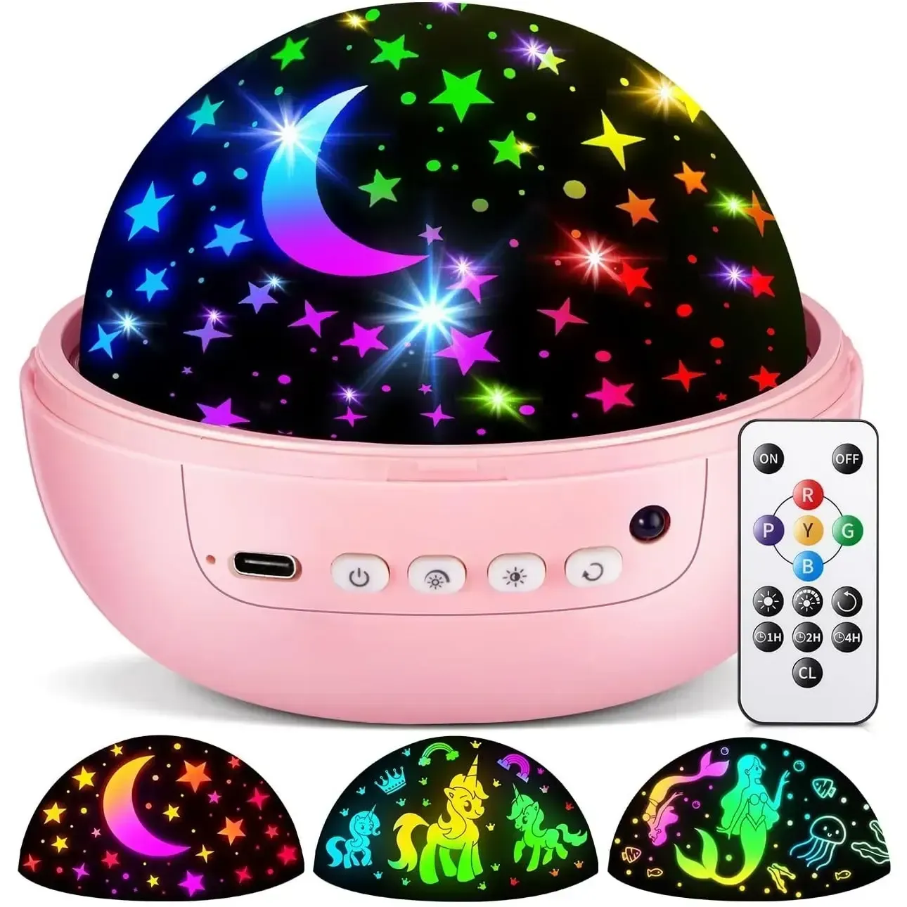 A gift that all children like. Children's night light 93 with 10 pieces of children's night light projectors, 12 children's songs, and a remote-controlled adjustable light star projector.