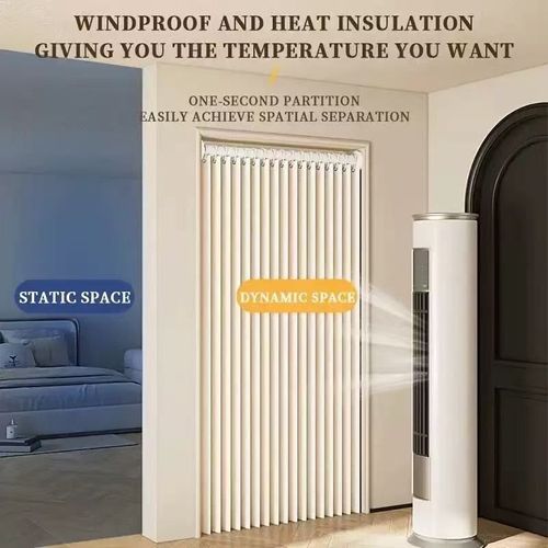 Foldable Pleated Door Curtain 100×200cm, Waterproof Mildew Resistant Imitation Linen Room Divider, Easy Install & Removable Washable Privacy Curtain