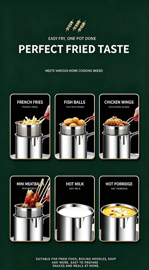 Mini Deep Fryer Pot, 304 Stainless Steel Oil Saving Frying Pot with Foldable Strainer Basket, Multi-purpose Small Cooking Pot for Home Kitchen