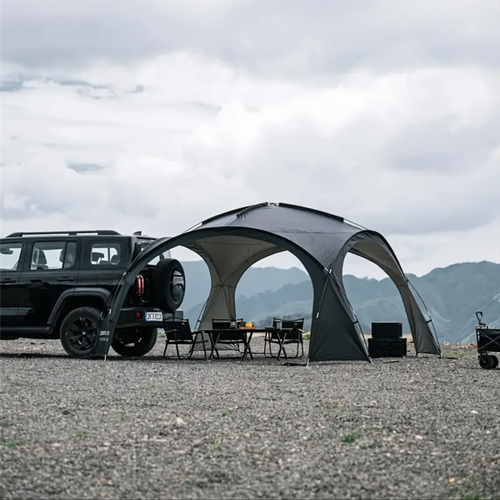 Large dome-shaped tent awning