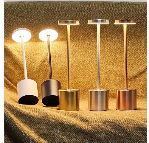 Wholesale Classic Metal LED Table Lamp with Touch Sensor Rechargeable 3 Ambient Colors Night Light for Room Decor