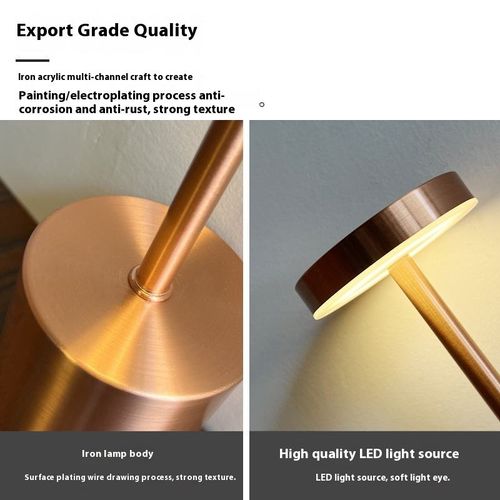 Wholesale Classic Metal LED Table Lamp with Touch Sensor Rechargeable 3 Ambient Colors Night Light for Room Decor