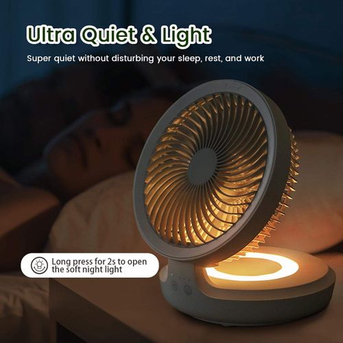 Portable USB Rechargeable LED Desk Lamp Fan Foldable Desk Fan Rechargeable Electric Wall Fan
