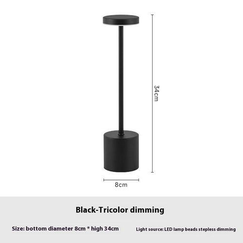 Wholesale Classic Metal LED Table Lamp with Touch Sensor Rechargeable 3 Ambient Colors Night Light for Room Decor