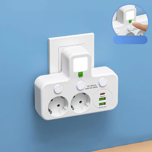 Multi-Port EU Plug Outlet Expander