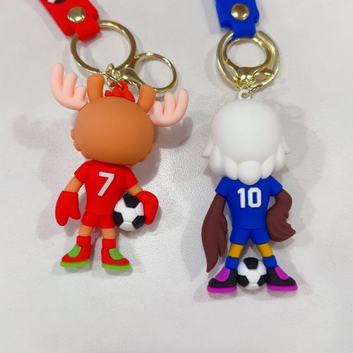 2026 FIFA World Cup USA-Canada-Mexico Official Mascot Keychain | 3D Cartoon Soccer Pendant, Fan Souvenir Gift