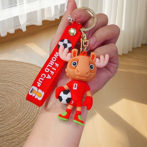 2026 FIFA World Cup USA-Canada-Mexico Official Mascot Keychain | 3D Cartoon Soccer Pendant, Fan Souvenir Gift