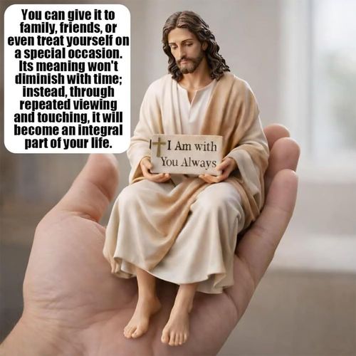 Miniature handmade seated Jesus statue gift