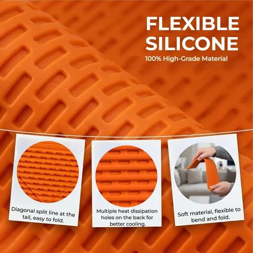 Flexible Silicone Aluminum Phone Stand, Bendable Rollable Foldable Design（Orange）