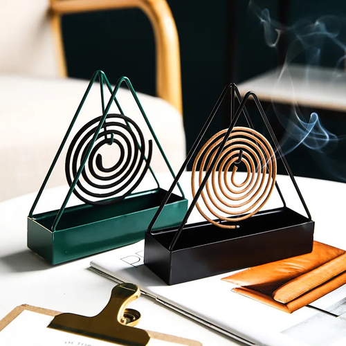 Portable Mosquito Coil Holder Incense Burner Holder Triangular Fireproof Iron