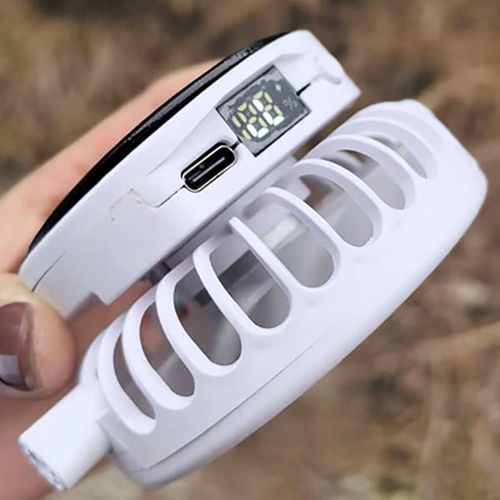 2-in-1 Solar Rechargeable Fan Breathable Mesh Baseball Cap（White）