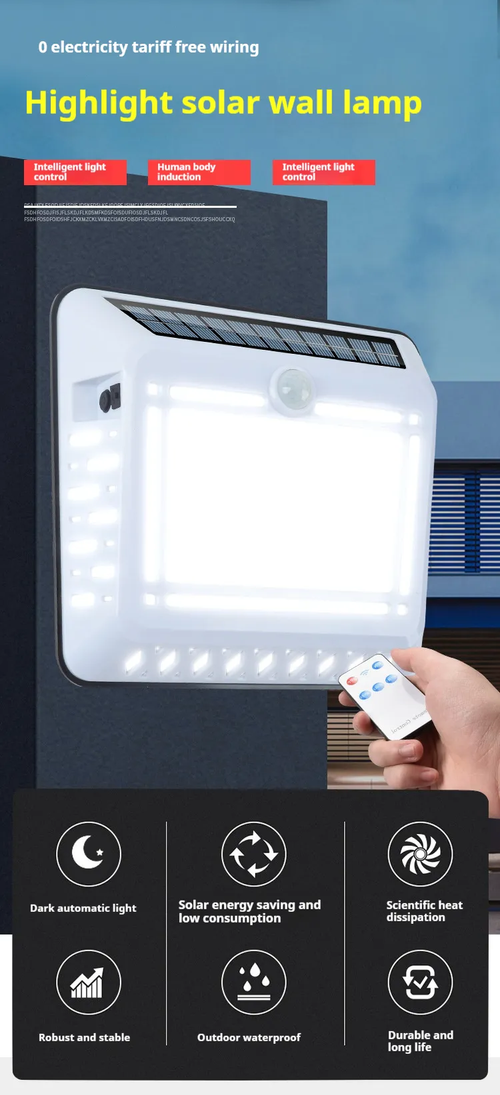 Solar Charging LED Wall Light TYPE-C Rechargeable with Remote Control Waterproof Garden automatic Induction Lighting