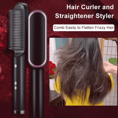 Hot Sale🔥50% Off - Hair Straightener Brush（Black）