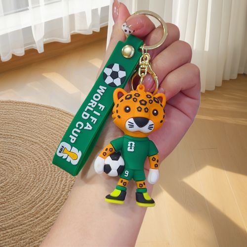 2026 FIFA World Cup USA-Canada-Mexico Official Mascot Keychain | 3D Cartoon Soccer Pendant, Fan Souvenir Gift