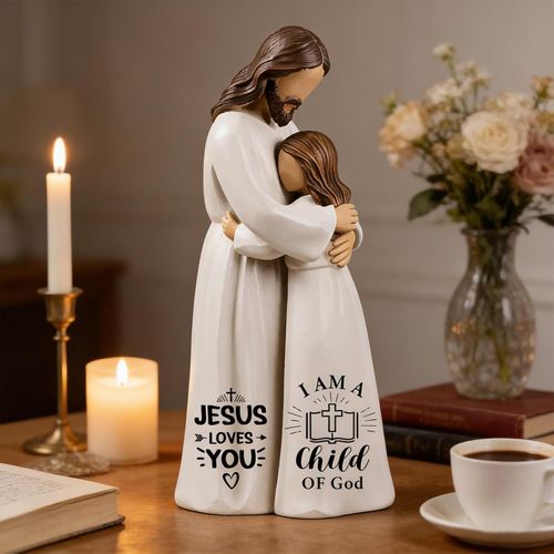 Christian sculpture hand-painted souvenir, 5.9 inches