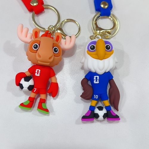 2026 FIFA World Cup USA-Canada-Mexico Official Mascot Keychain | 3D Cartoon Soccer Pendant, Fan Souvenir Gift