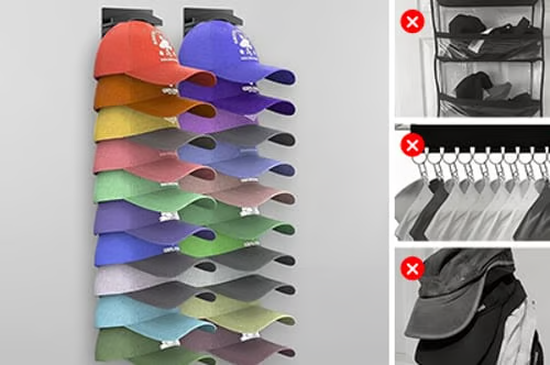 Punch-Free Baseball Cap Storage Rack（black）