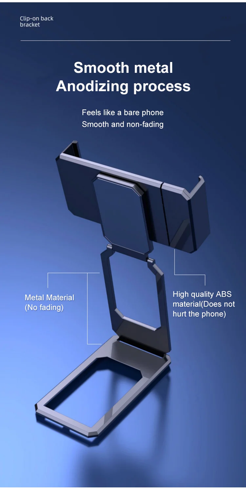 Newly upgraded back clip type 360 portable folding bracket（Black）