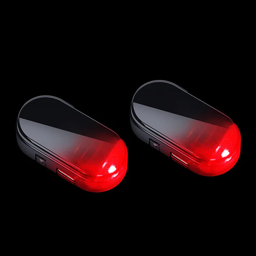 Solar Powered Car Anti-Theft Warning Light（Black Shell Red Light）