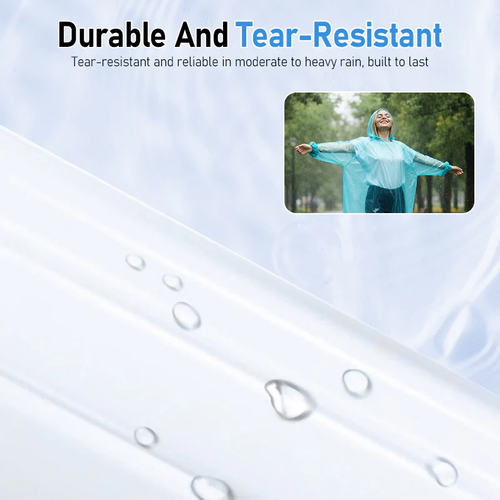 Disposable Raincoat with Hood (3 Pcs) （Random color）