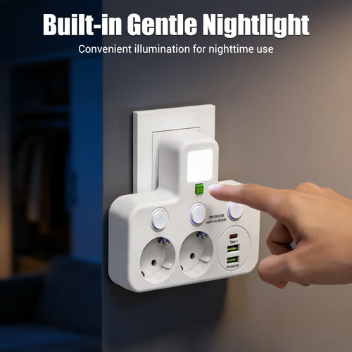 Multi-Port EU Plug Outlet Expander