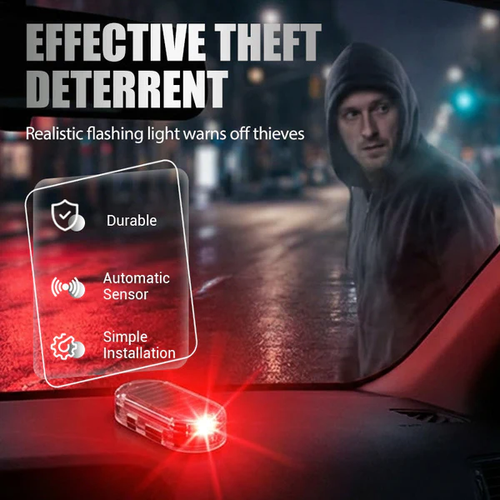 Solar Powered Car Anti-Theft Warning Light（Black Shell Red Light）