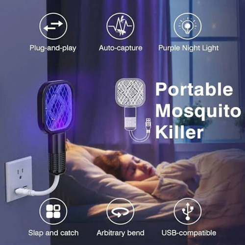 USB Electric Mosquito Killer Racket with UV Trap Light