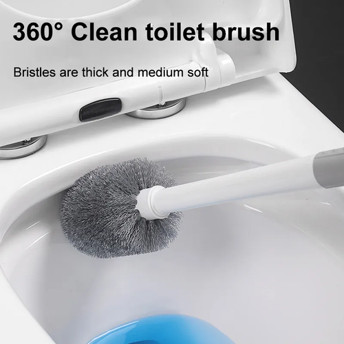 4 in 1 Toilet Brush Set Plunger Drain Wall-mounted Multifunction Cleaning Bathroom with Holder