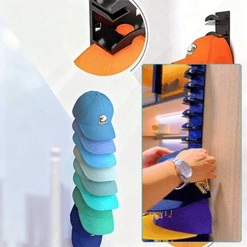 Punch-Free Baseball Cap Storage Rack（black）