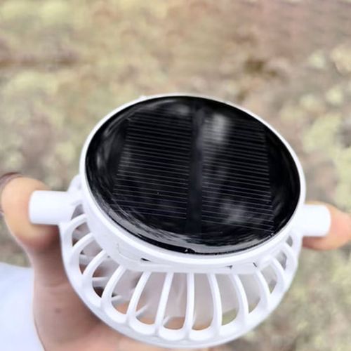 2-in-1 Solar Rechargeable Fan Breathable Mesh Baseball Cap（White）